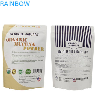 Bolsas de papel kraft branco à prova de odor personalizadas para nozes de biscoito Produtos comestíveis chá em pó alimentos para animais de estimação Saco de embalagem biodegradável