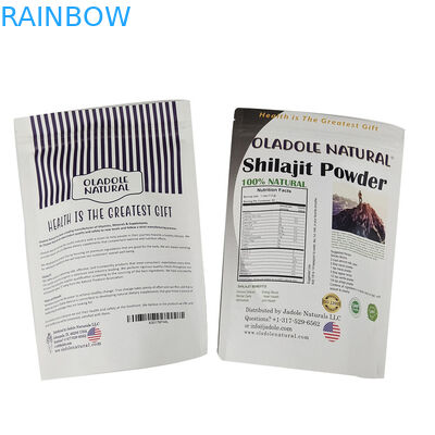 Bolsas de papel kraft branco à prova de odor personalizadas para nozes de biscoito Produtos comestíveis chá em pó alimentos para animais de estimação Saco de embalagem biodegradável