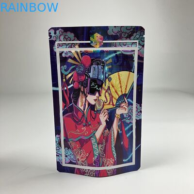 Bolsas Mylar Impressas Digitalmente Matt VMPET Bolsa de Zipper à prova de cheiro CMYK Pantone 250g Saco