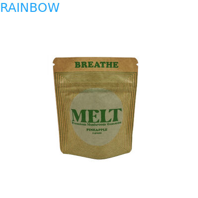 Bolsa de Stand Up personalizada Eco Amigável Embalagem biodegradável Kraft Cosmético Bolsa de Stand Up