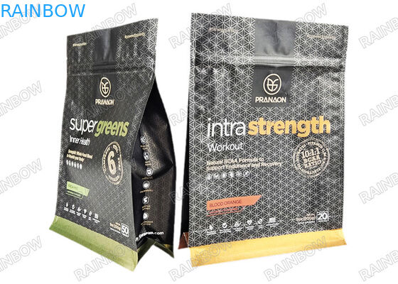 Sacos de embalagem de café de alumínio com fundo plano e fecho