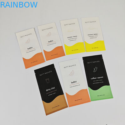 Material de PLA Bolsa Kraft biodegradável com folha de papel Saquete de alimentos Embalagem Pequenos sacos de amostras