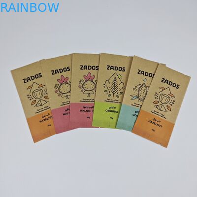 Ziplock Biodegradable Kraft Stand Up Pouch Impressão digital Bolsas Mylar refeitáveis