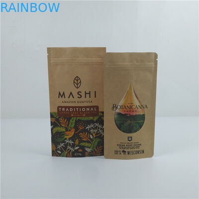 Saco de papel de stand up personalizado com fechadura, vedação térmica Impresso Biodegradável