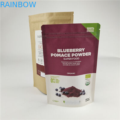 Material de embalagem de alimentos Impressão digital personalizada Bolsas de zíper stand up resistentes ao odor resistentes à umidade