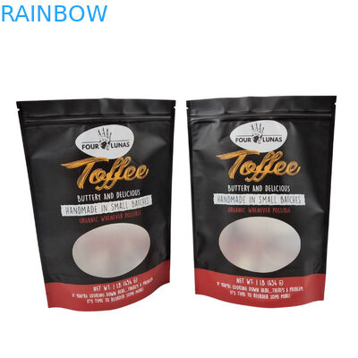 Característica de corte de lágrimas Bolsa de alimentos para animais de estimação com design transparente e fechamento com fecho de fecho