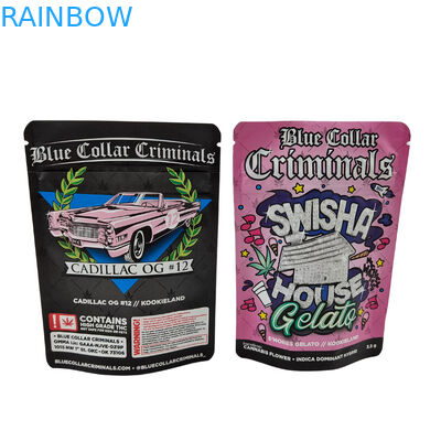 Embalagem de incenso de ervas em CMYK com saco de pé e fecho