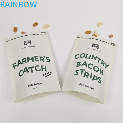 Impressão digital personalizada Bolsas de zíper de pé Bolsas de papel Kraft à prova de odor Bolsa de papel de impressão personalizada Bolsa de papel biodegradável