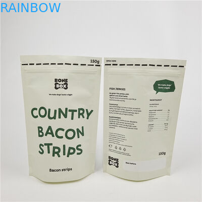 Impressão digital personalizada Bolsas de zíper de pé Bolsas de papel Kraft à prova de odor Bolsa de papel de impressão personalizada Bolsa de papel biodegradável