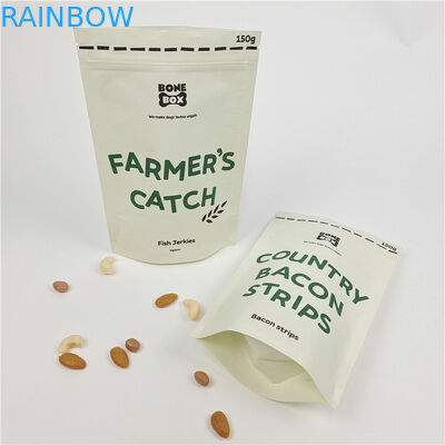 Impressão digital personalizada Bolsas de zíper de pé Bolsas de papel Kraft à prova de odor Bolsa de papel de impressão personalizada Bolsa de papel biodegradável