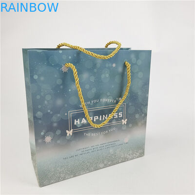 Melhor Vendedor Reciclável Logotipo Amigável ao Meio Ambiente Saco de Papel Impresso Embalagem Branca 110 gramas Reutilizável