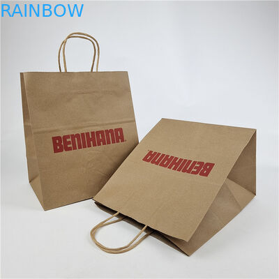 Promoção Preço adequado Baixo quadrado Bolsa de papel Kraft personalizada Bolsa de compras biodegradável de impressão personalizada