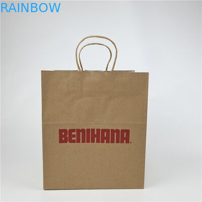 Promoção Preço adequado Baixo quadrado Bolsa de papel Kraft personalizada Bolsa de compras biodegradável de impressão personalizada