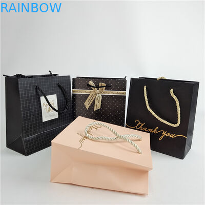 Impressão digital personalizada de alta qualidade Logotipo Impresso Saco de papel de compras Embalagem Branca 110 gramas Reutilizável