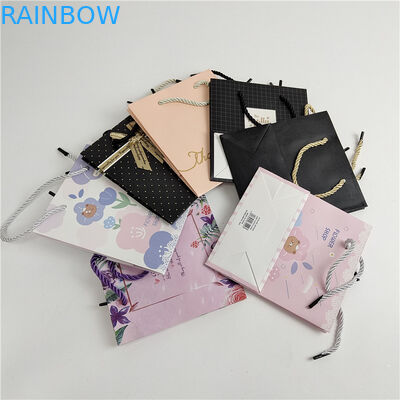 Mais recente Aceito até 10 cores Disponível Impressão digital personalizada Logotipo Impresso Saco de papel de compras Embalagem