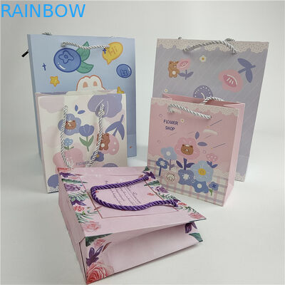 Mais recente Aceito até 10 cores Disponível Impressão digital personalizada Logotipo Impresso Saco de papel de compras Embalagem