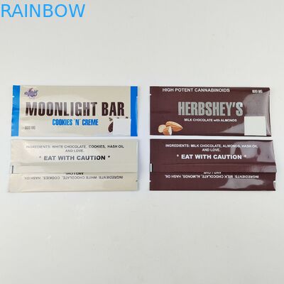 Selo térmico Folha de alumínio laminada Mylar Saquetes Envolvimentos de folha de alumínio personalizados Impresso Bolsas de volta seladas Barra de energia de chocolate