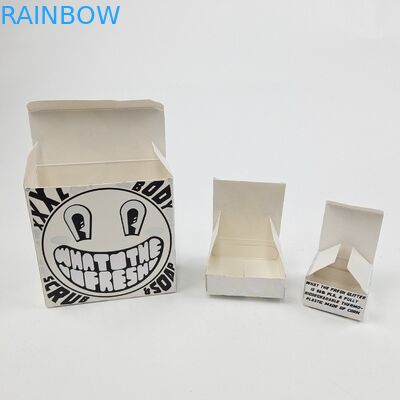 Caixa de papel branco de papelão com filme UV brilhante personalizado 400g para amostra de óleo de argão cosmético