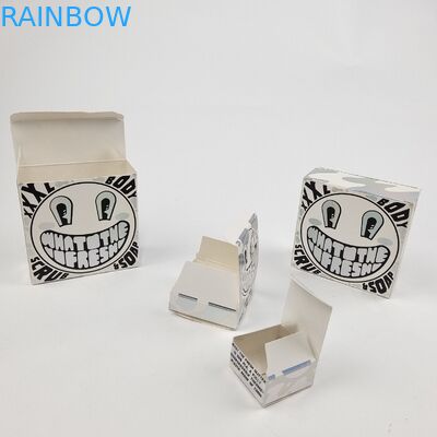 Caixa de papel branco de papelão com filme UV brilhante personalizado 400g para amostra de óleo de argão cosmético