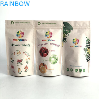 Logotipo personalizado Impresso em pé Bolsa de fecho de plástico recolocável Embalagem de vedação de alimentos