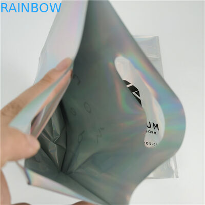 Logotipo personalizado de alta qualidade Impresso Fashion Pack Espessura personalizada Holográfica Proof Leak Film Mylar Bags