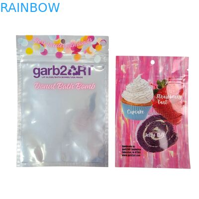 Saco plástico Mylar com frente transparente e verso em folha de alumínio, com zíper selado a quente, autosselante, à prova de umidade, projetado sob medida para açúcar