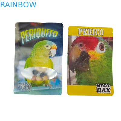 Saco plástico Mylar com frente transparente e verso em folha de alumínio, com zíper selado a quente, autosselante, à prova de umidade, projetado sob medida para açúcar