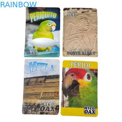 Saco plástico Mylar com frente transparente e verso em folha de alumínio, com zíper selado a quente, autosselante, à prova de umidade, projetado sob medida para açúcar