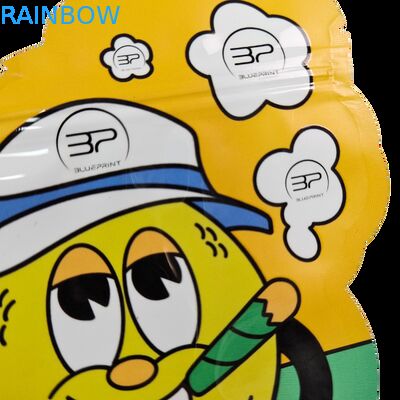 Comestível Cali 3.5g 7g Mylar Ziplock Toque suave Proof de cheiro de forma irregular Cookie Die Cut embalagem Saco de plástico