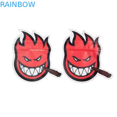 Saco plástico Die Cut 3.5g com zíper brilhante Mylar para embalagem de doces de ervas gomosas à prova de cheiro Superfície brilhante