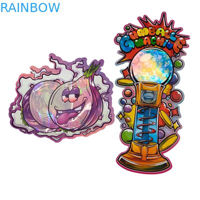 Saco plástico Die Cut 3.5g com zíper brilhante Mylar para embalagem de doces de ervas gomosas à prova de cheiro Superfície brilhante