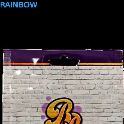 Saco plástico Die Cut 3.5g com zíper brilhante Mylar para embalagem de doces de ervas gomosas à prova de cheiro Superfície brilhante