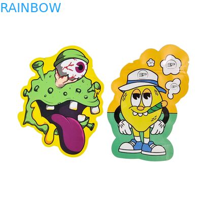 Forma personalizada Caixa de visualização 3.5g Bolsas Mylar à prova de crianças Soft Touch Die Cut Bag Para 1g 3.5g 7g 14g 28g plástico comestível