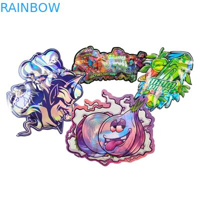 Forma personalizada Caixa de visualização 3.5g Bolsas Mylar à prova de crianças Soft Touch Die Cut Bag Para 1g 3.5g 7g 14g 28g plástico comestível