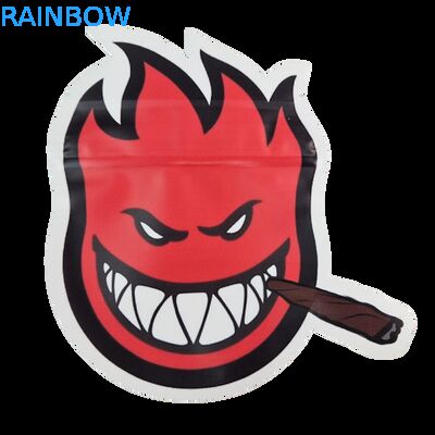 Forma personalizada Caixa de visualização 3.5g Bolsas Mylar à prova de crianças Soft Touch Die Cut Bag Para 1g 3.5g 7g 14g 28g plástico comestível