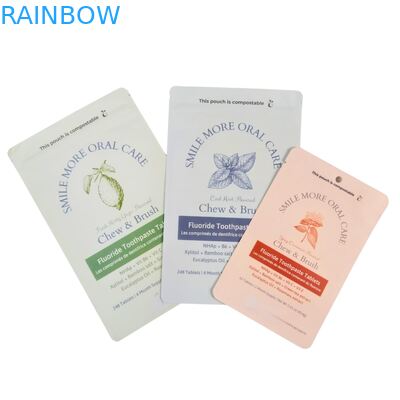 Saco de Papel Kraft Biodegradável Branco Stand Pouch Ziplock Embalagem Plástica Para Alimentos para Animais de Estimação Compostável