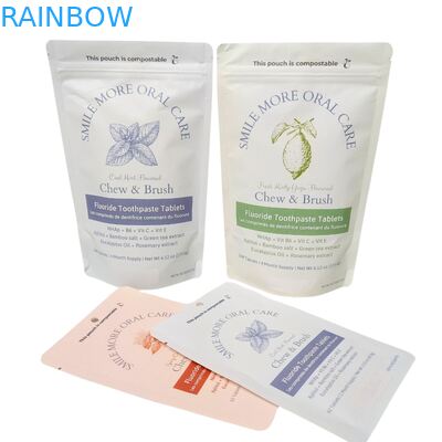 Saco de Papel Kraft Biodegradável Branco Stand Pouch Ziplock Embalagem Plástica Para Alimentos para Animais de Estimação Compostável