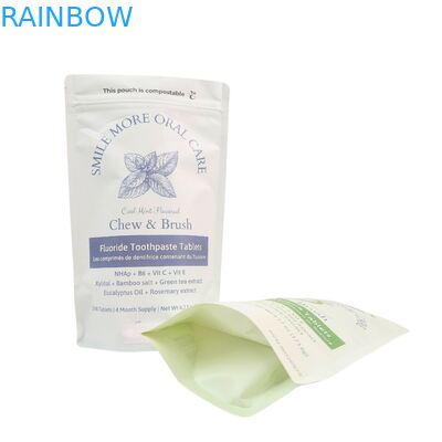 Saco de Papel Kraft Biodegradável Branco Stand Pouch Ziplock Embalagem Plástica Para Alimentos para Animais de Estimação Compostável