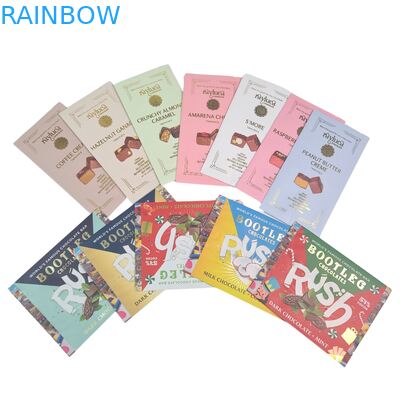 Saquete comestível de papel alumínio sello traseiro pequeno plástico mylar aveia chocolate barra energética biscoito lanche saco de embalagem doces