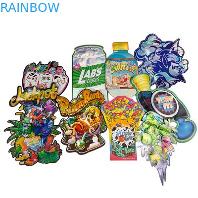 Sacos Mylar Doypack Die Cut Cali 3.5g 7g 14g 28g Sugar Cookie Grau Alimentício Brilho/fosco Herméticos com Zíper