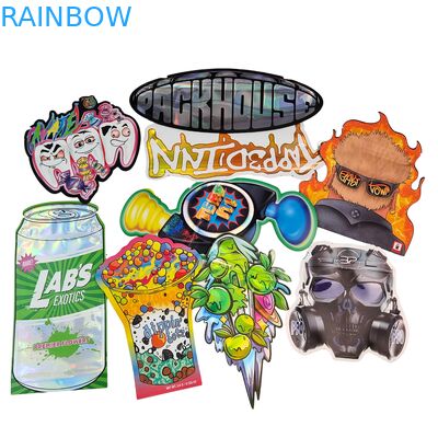 Sacos Mylar Doypack Die Cut Cali 3.5g 7g 14g 28g Sugar Cookie Grau Alimentício Brilho/fosco Herméticos com Zíper