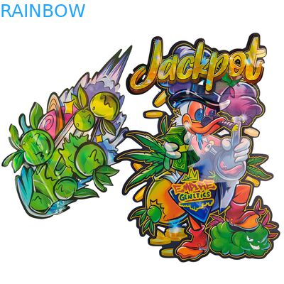 Embalagem Rainbow Custom Die Cut Mylar Bags Forma Especial 3.5g 7g 14g 28g Infantil Proof Proof Comestível Saco de Flor de Plástico
