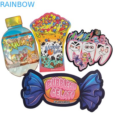 Logotipo Personalizado 3,5g 7g 14g Embalagem Selada de Plástico PE para Alimentos com Zíper e Fecho Hermético, Bolsa Mylar à Prova de Cheiro para Ervas e Gomas, à Prova de Crianças