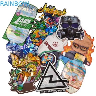 Venda Quente Gloss Die Cut Mylar Bag Com Zipper Edibles Proof Odor 3.5 7g 14g 28g Goma de cogumelo Bolsa de plástico de impressão personalizada