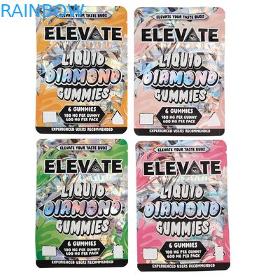 3.5g Sacos Mylar Extracto de cogumelos Gumas Embalagem Mochila de brinquedos Wtih Zipper Proof Stand Up pouch