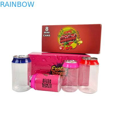 Frasco PET transparente com rótulo personalizado de 3,5g e 7g com tampas de alumínio de rosca para embalagem de alimentos, doces, biscoitos, exibição em caixas de papel