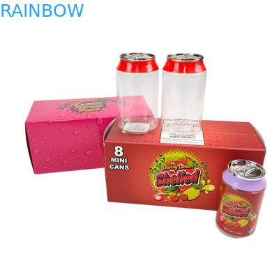 Frasco PET transparente com rótulo personalizado de 3,5g e 7g com tampas de alumínio de rosca para embalagem de alimentos, doces, biscoitos, exibição em caixas de papel