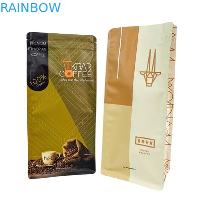 Saco de grãos de café com fecho de cadeado com válvula