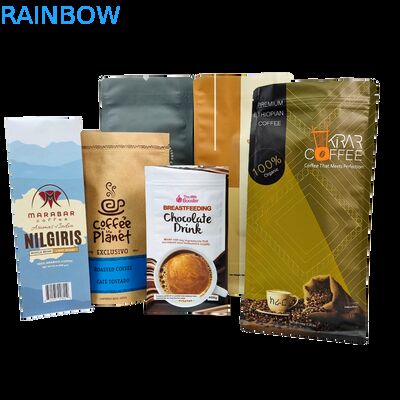 Saco de grãos de café com fecho de cadeado com válvula