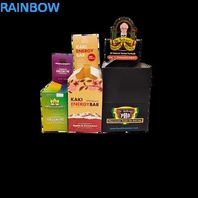 Caixa de Papel Kraft Dobrável Personalizada com Papelão de 350g para Exposição em Balcão de Varejo